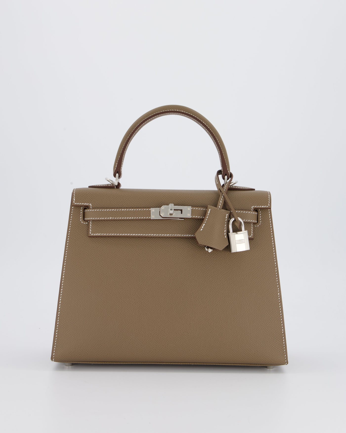 Hermes Kelly 25 Sellier Bag in Etoupe Epsom Leather with Palladium Hardware - Product Image 3