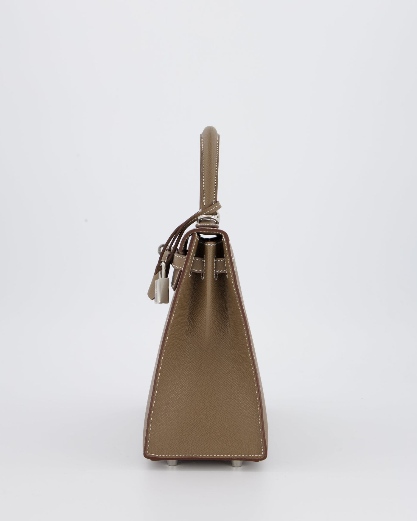 Hermes Kelly 25 Sellier Bag in Etoupe Epsom Leather with Palladium Hardware - Product Image 9