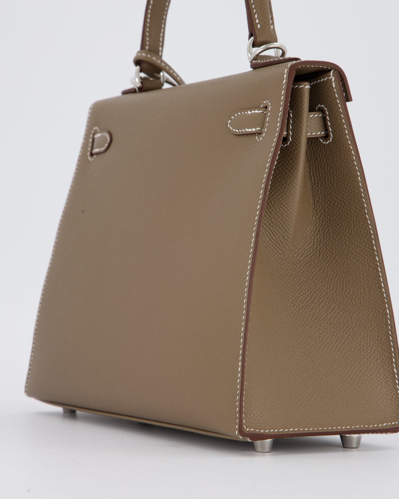 Hermes Kelly 25 Sellier Bag in Etoupe Epsom Leather with Palladium Hardware - Product Image 13