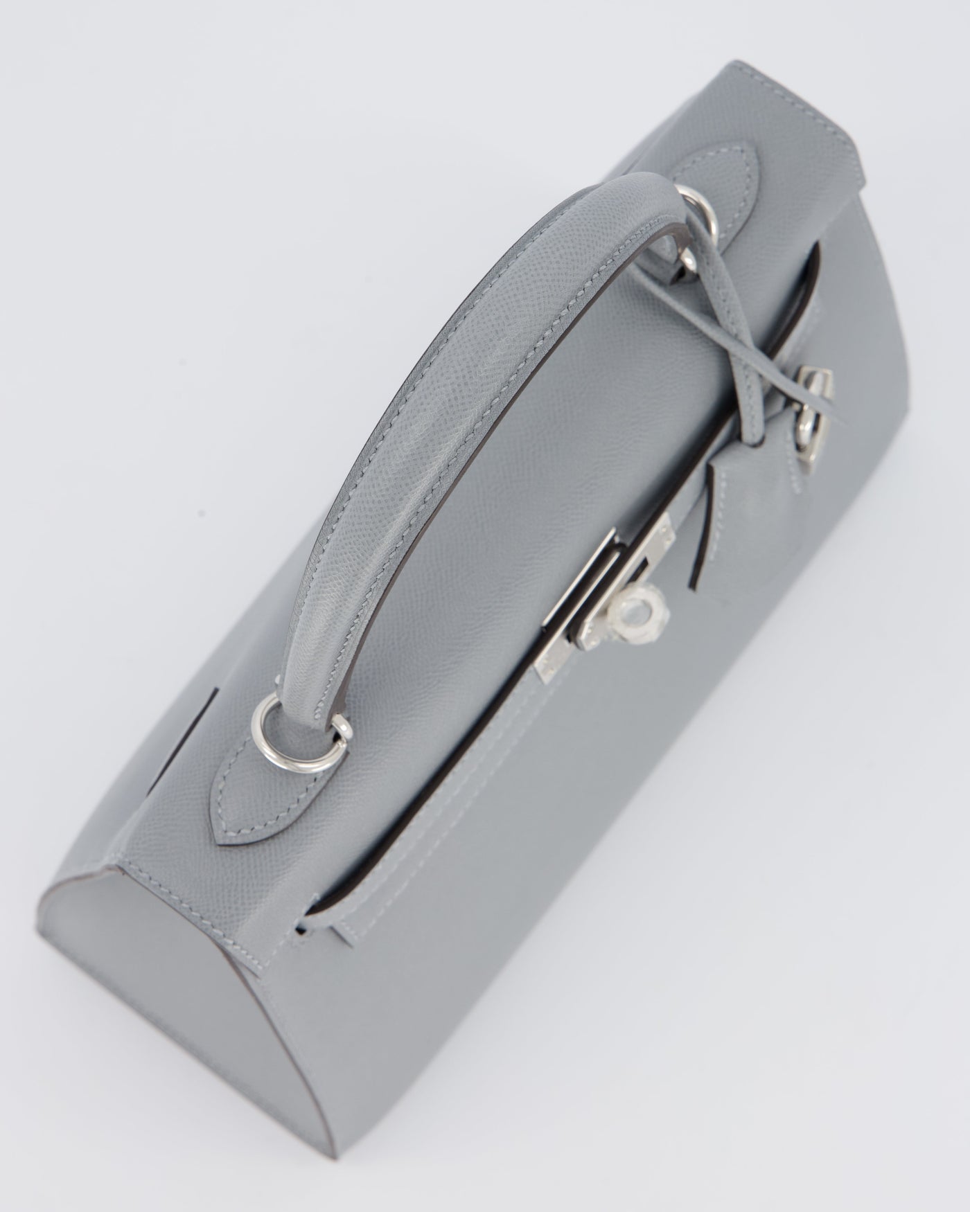 Hermes Kelly 25 Sellier Bag in Gris Pantin Epsom Leather with Palladium Hardware - Product Image 17