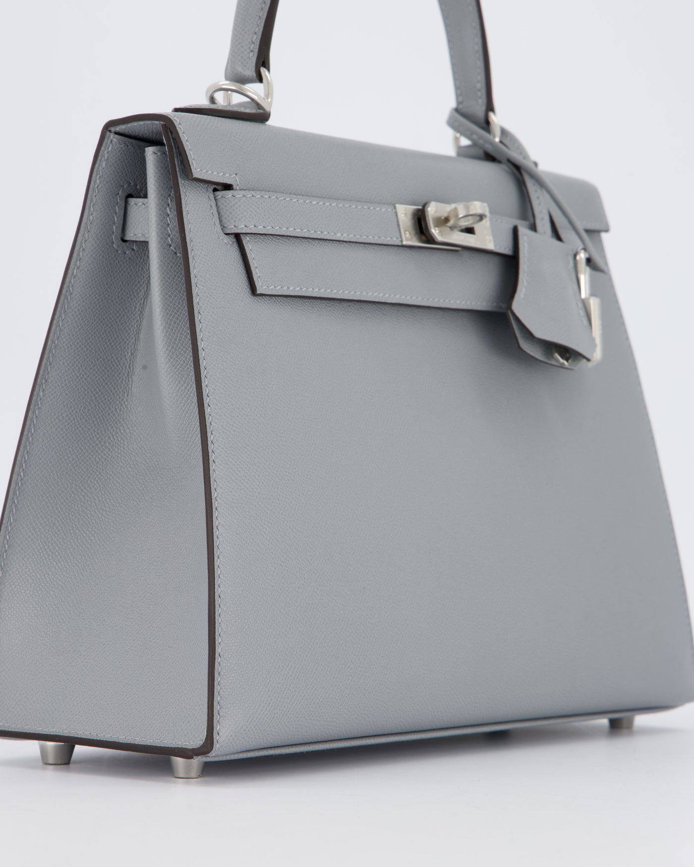 Hermes Kelly 25 Sellier Bag in Gris Pantin Epsom Leather with Palladium Hardware - Product Image 12