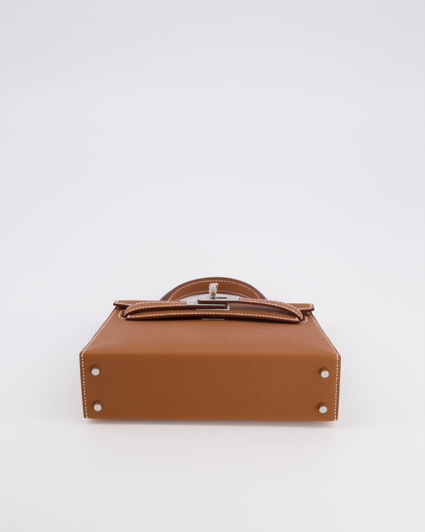 Hermes Mini Kelly II 20 Bag in Gold Epsom Leather with Palladium Hardware - Product Image 19