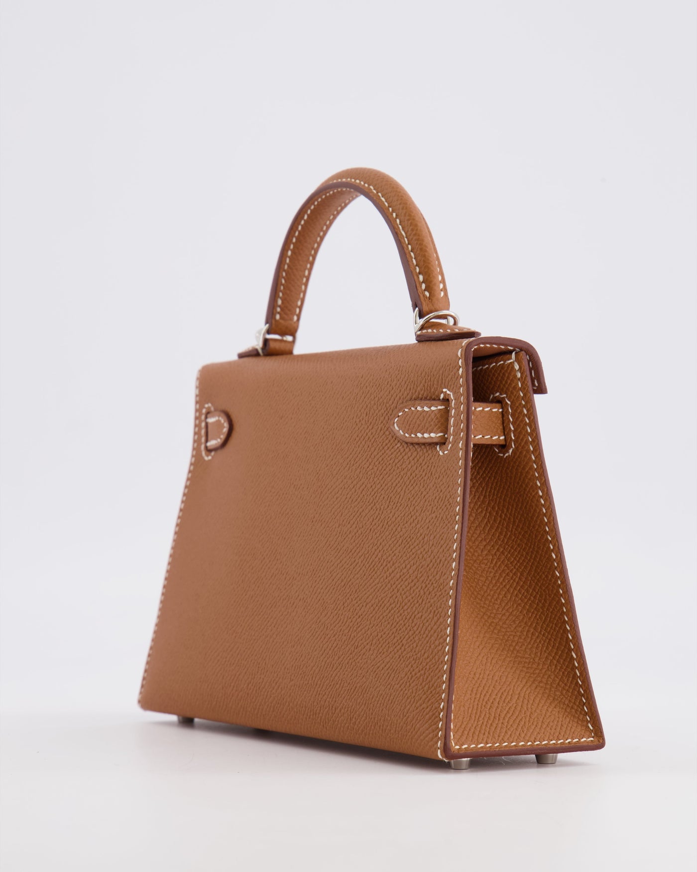 Hermes Mini Kelly II 20 Bag in Gold Epsom Leather with Palladium Hardware - Product Image 15