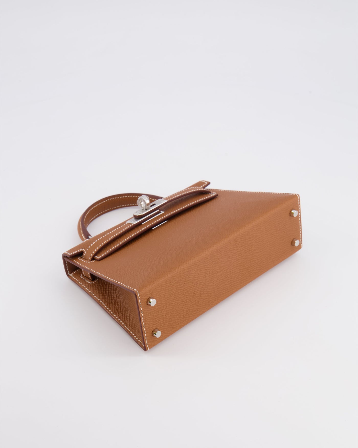 Hermes Mini Kelly II 20 Bag in Gold Epsom Leather with Palladium Hardware - Product Image 20