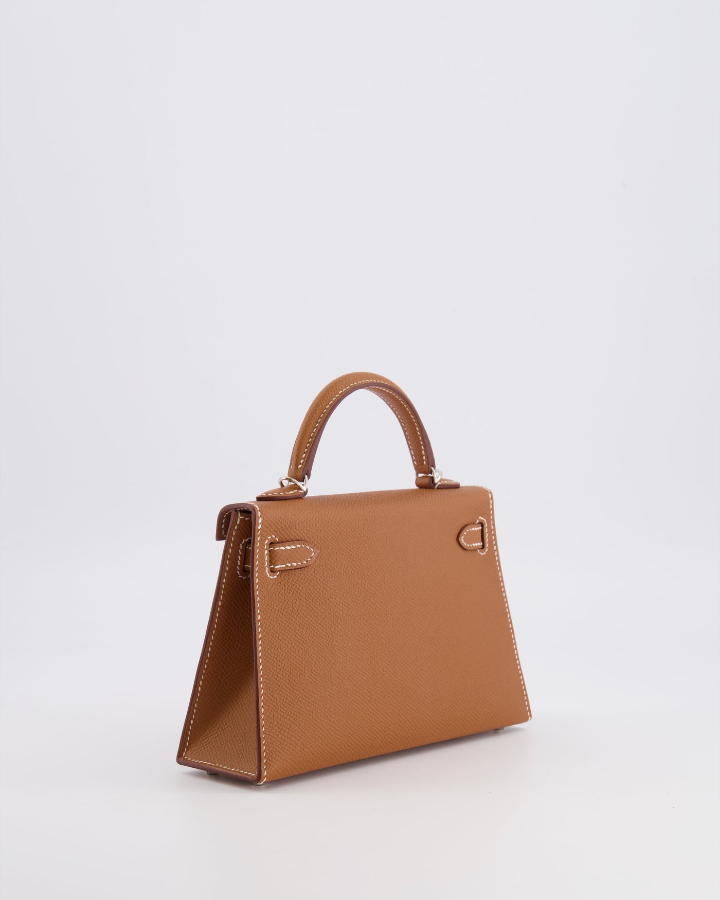 Hermes Mini Kelly II 20 Bag in Gold Epsom Leather with Palladium Hardware - Product Image 9