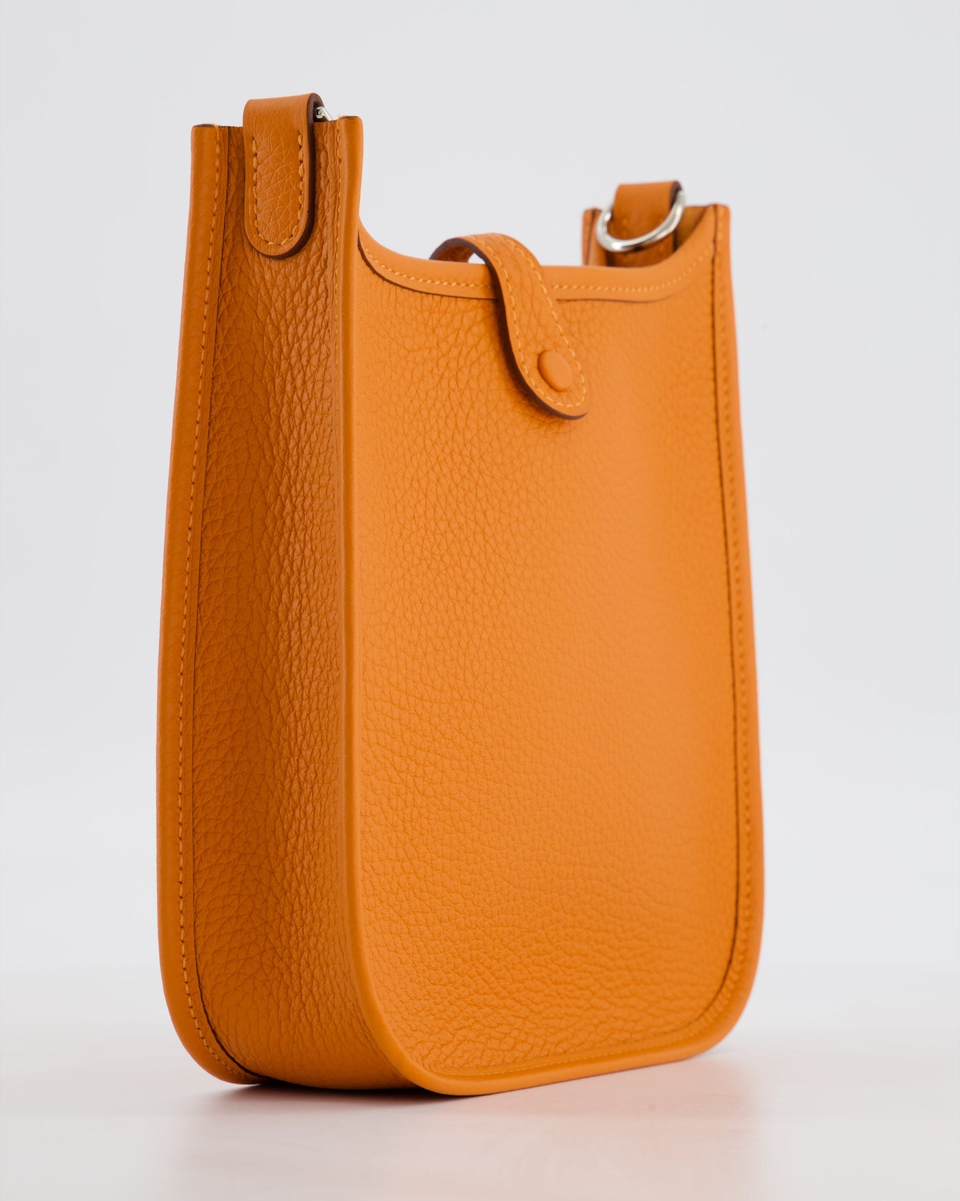Hermes Mini Evelyne Bag in Orange Clemence Leather with Palladium Hardware - Product Image 13