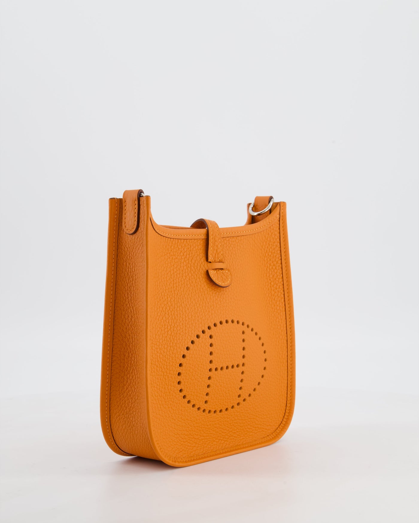 Hermes Mini Evelyne Bag in Orange Clemence Leather with Palladium Hardware - Product Image 3