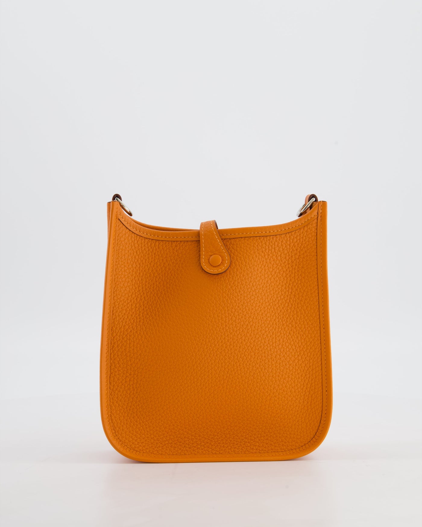 Hermes Mini Evelyne Bag in Orange Clemence Leather with Palladium Hardware - Product Image 6