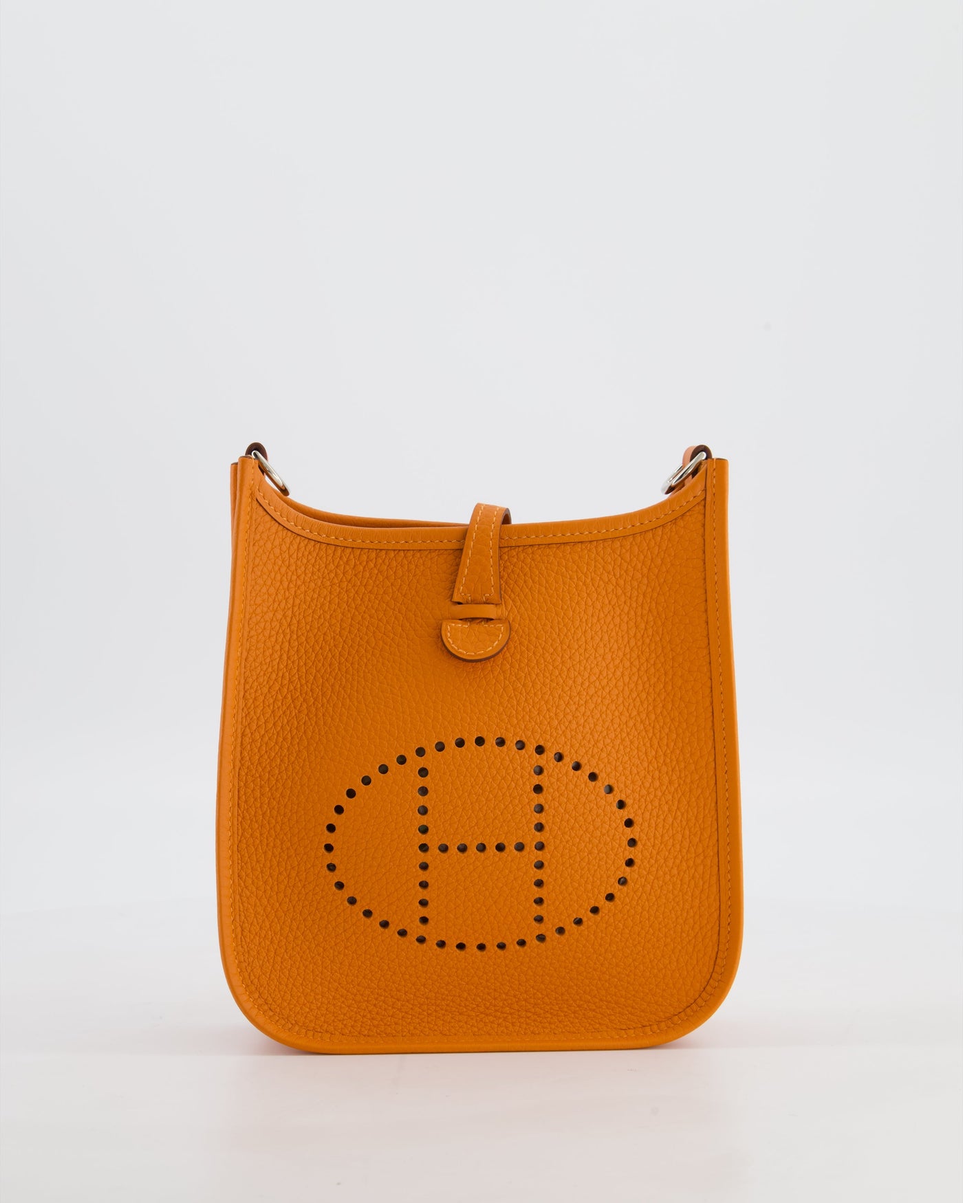 Hermes Mini Evelyne Bag in Orange Clemence Leather with Palladium Hardware - Product Image 2