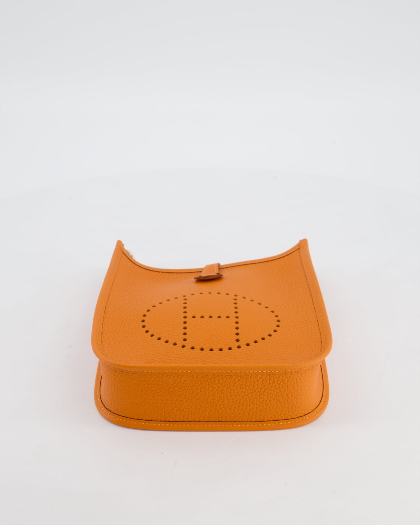 Hermes Mini Evelyne Bag in Orange Clemence Leather with Palladium Hardware - Product Image 18