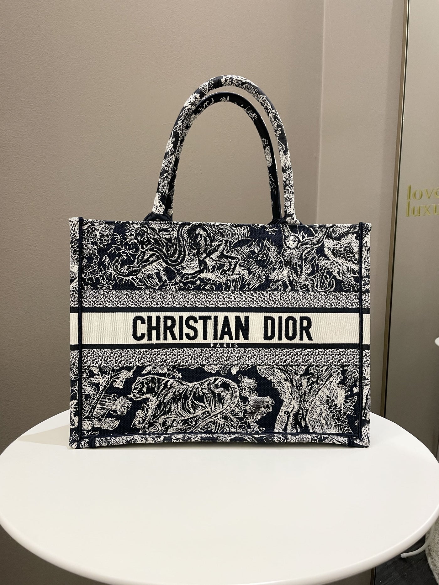 Dior Toile de Jouy Reverse Book Tote Blue / Ecru Embroidery - Product Image 2