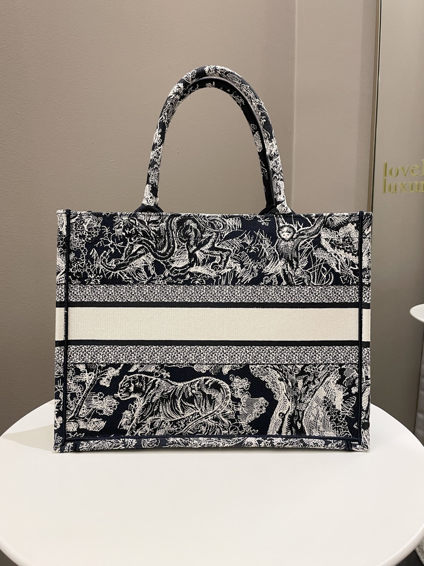Dior Toile de Jouy Reverse Book Tote Blue / Ecru Embroidery - Product Image 4