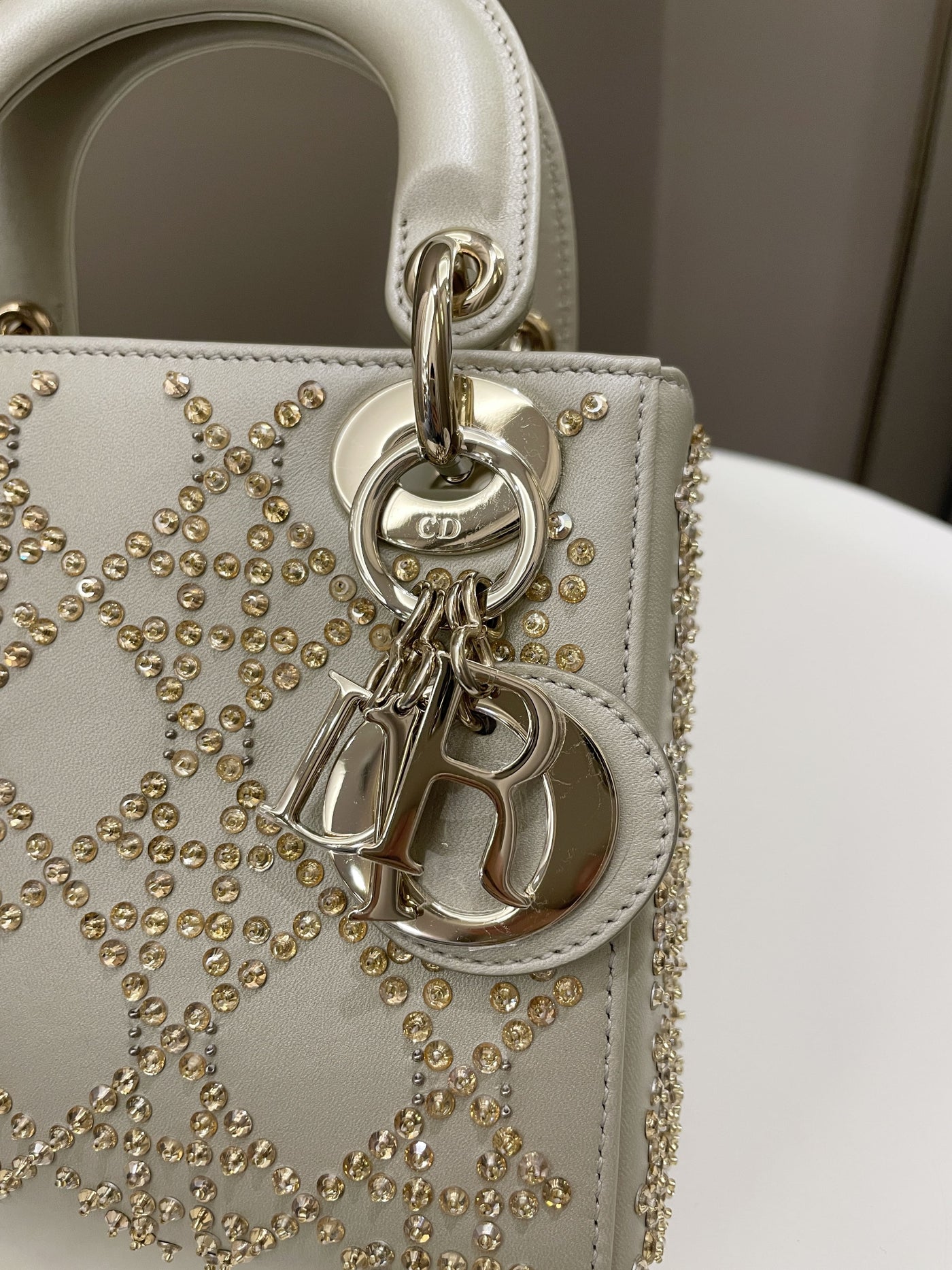 Dior Embellished Lady Dior Gold Lambskin - Product Image 4