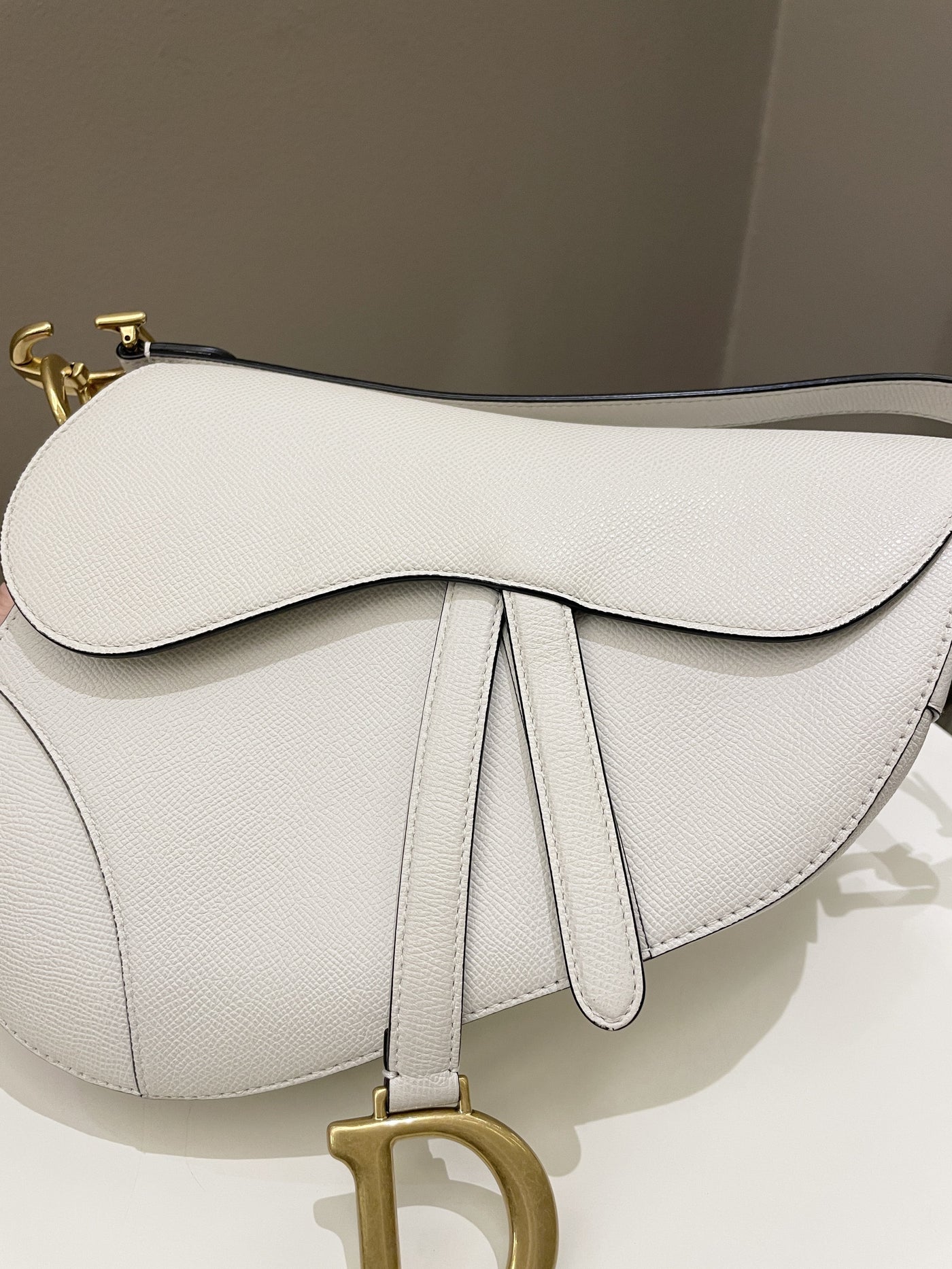 Dior Saddle Bag Ivory Epsom | Studio Nafay