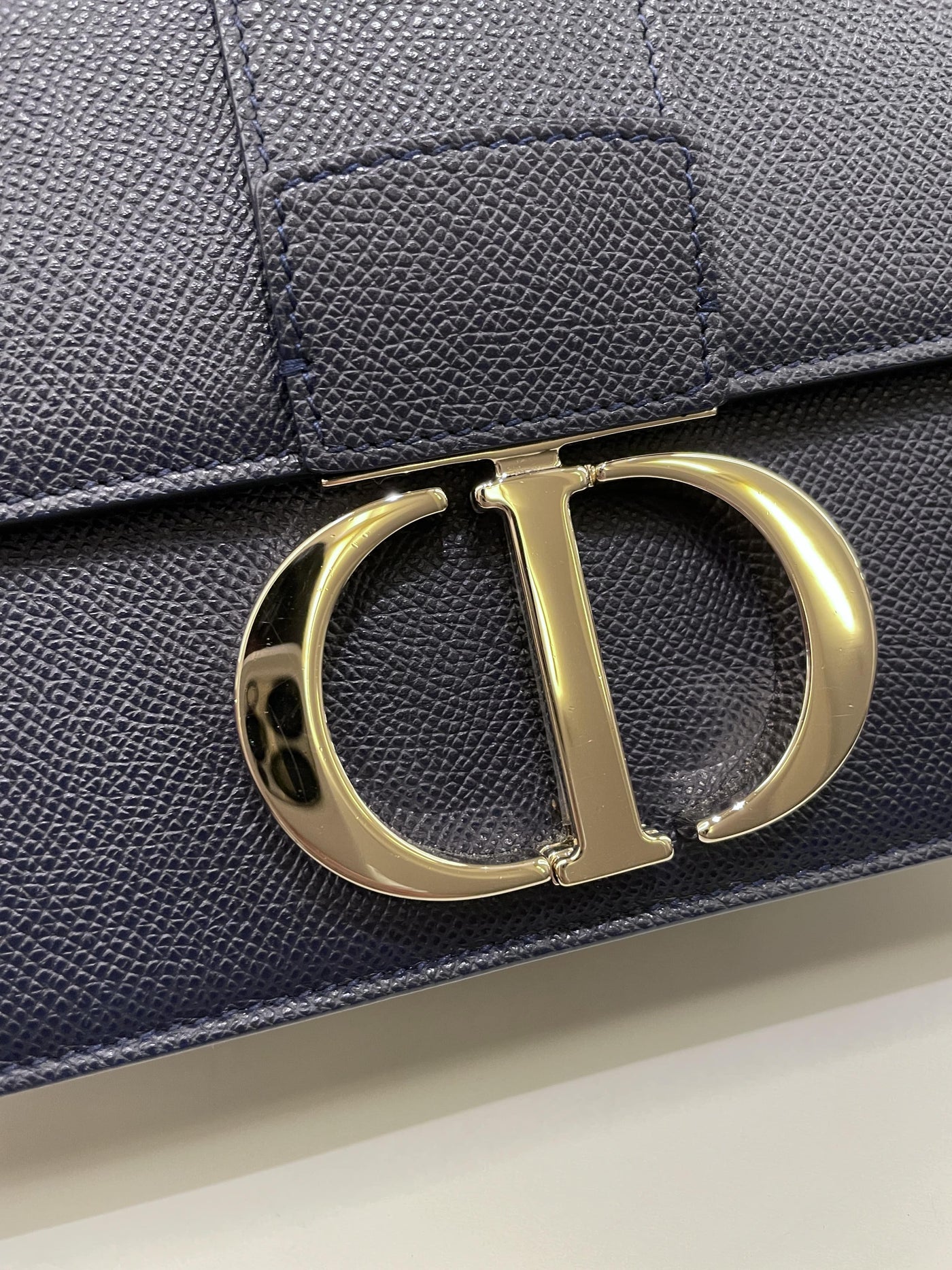 Dior Montaigne 30 Bag Navy Grained Leather - Product Image 3
