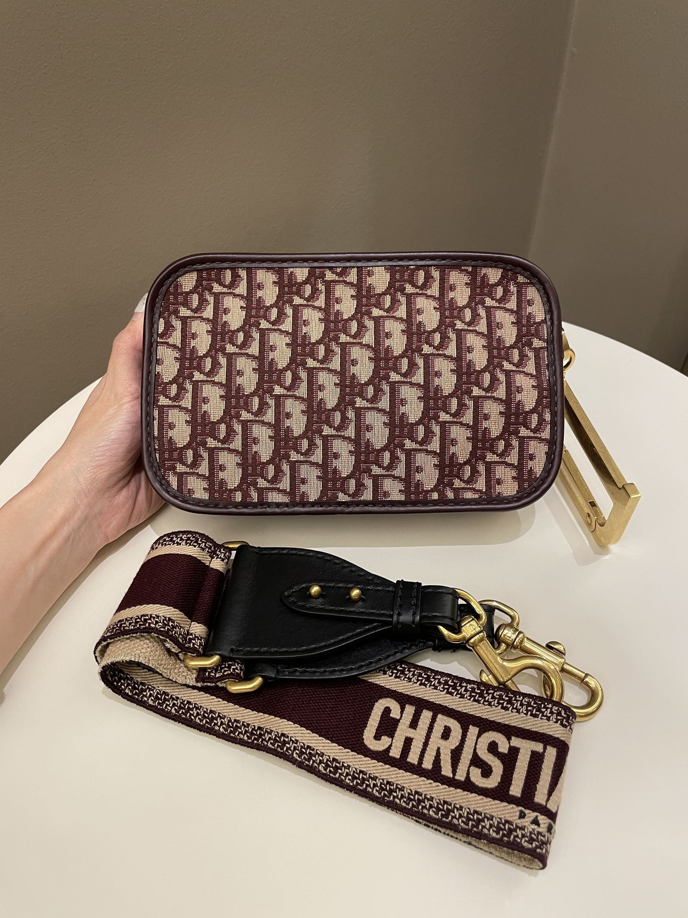 Dior Diorquake Clutch Bag w Strap Red Oblique - Product Image 2