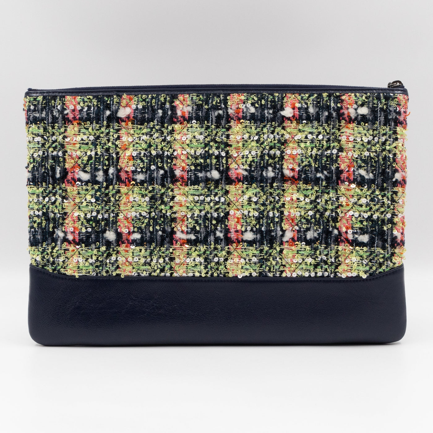Large Gabrielle O Case Tweed Blue Leather - Product Image 2