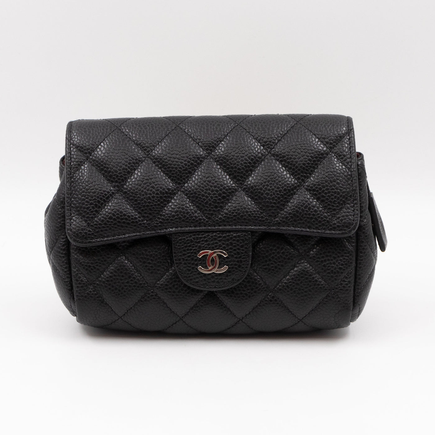 Small Flap Cosmetic Case Quilted Caviar Black - Product Image 2