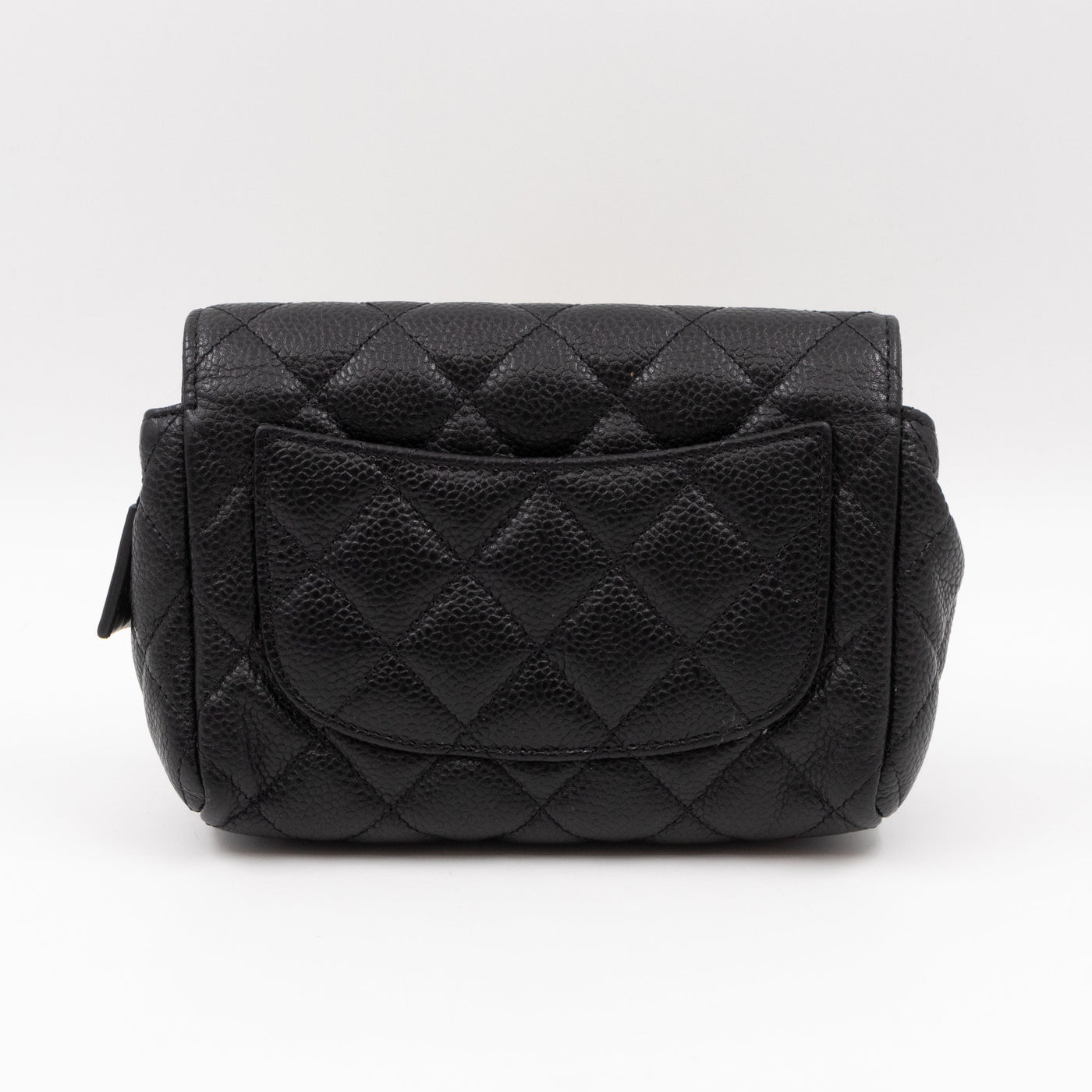 Small Flap Cosmetic Case Quilted Caviar Black - Product Image 3