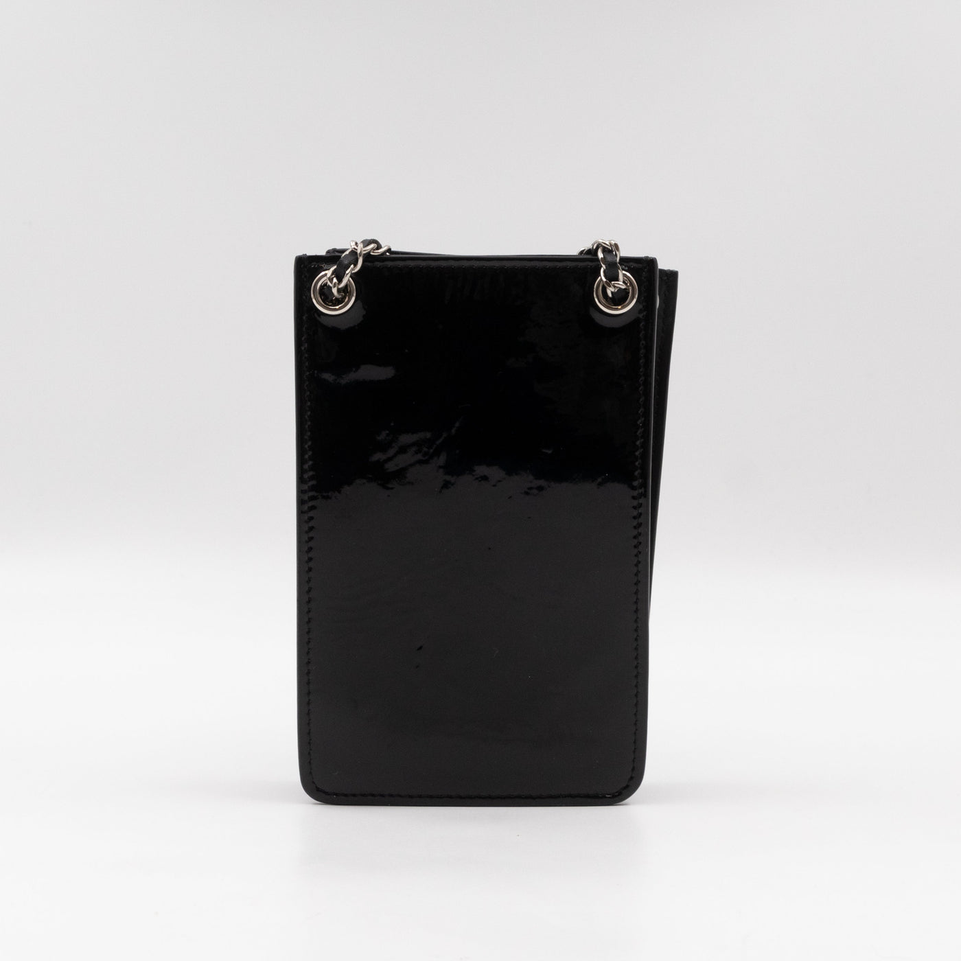CC Phone Holder Crossbody Bag Black Patent Leather - Product Image 3