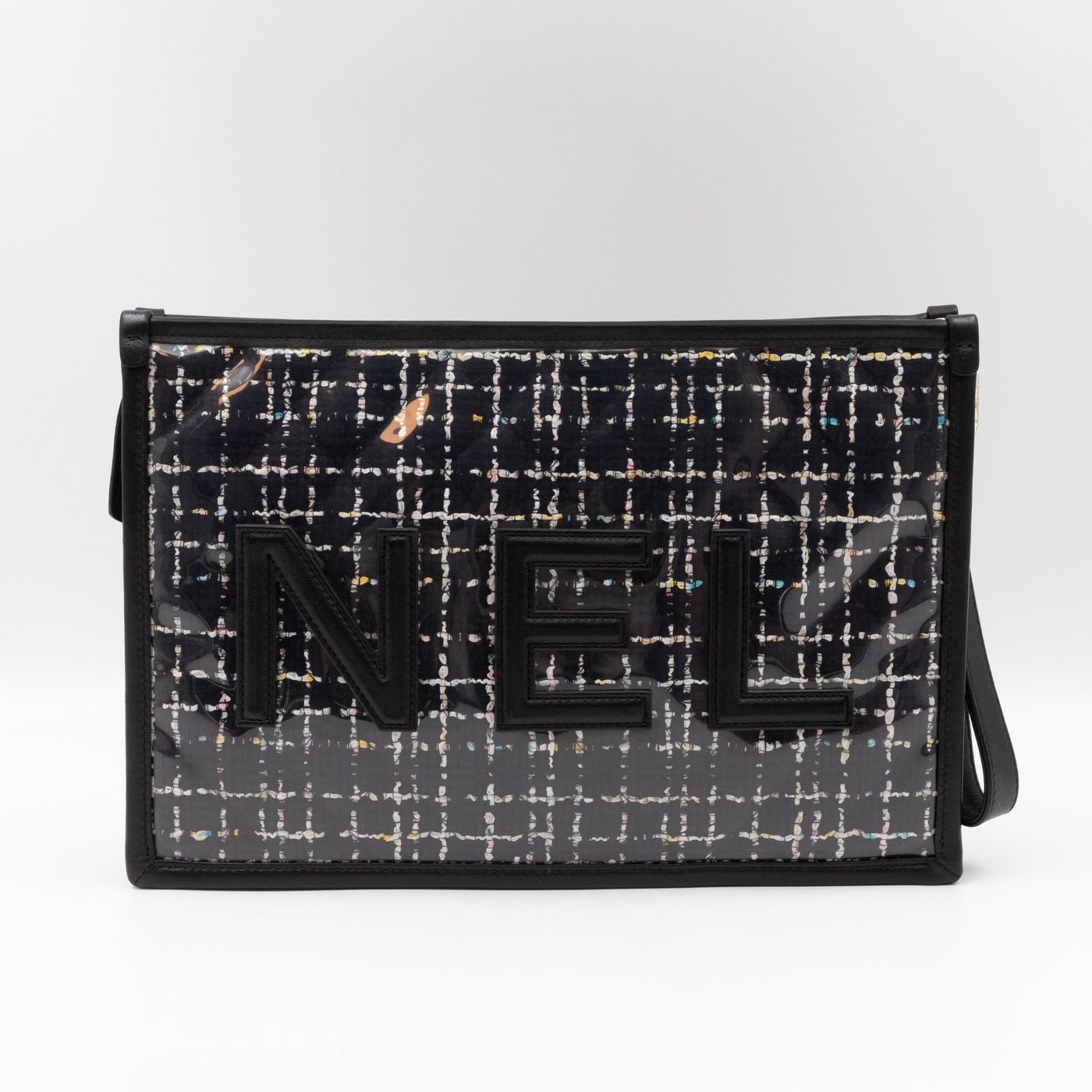 Large Pouch Tweed PVC black - Product Image 3