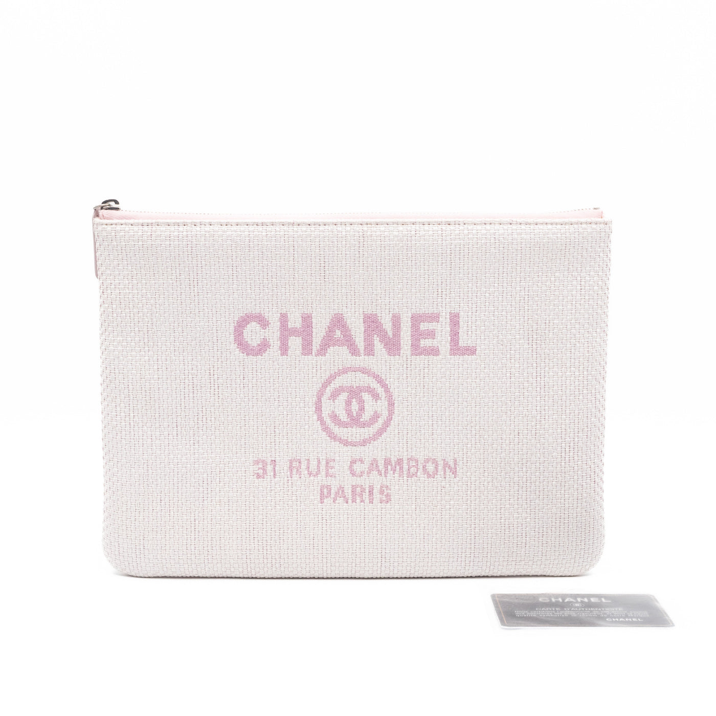 Large Deauville Pouch Light Pink Raffia | Studio Nafay