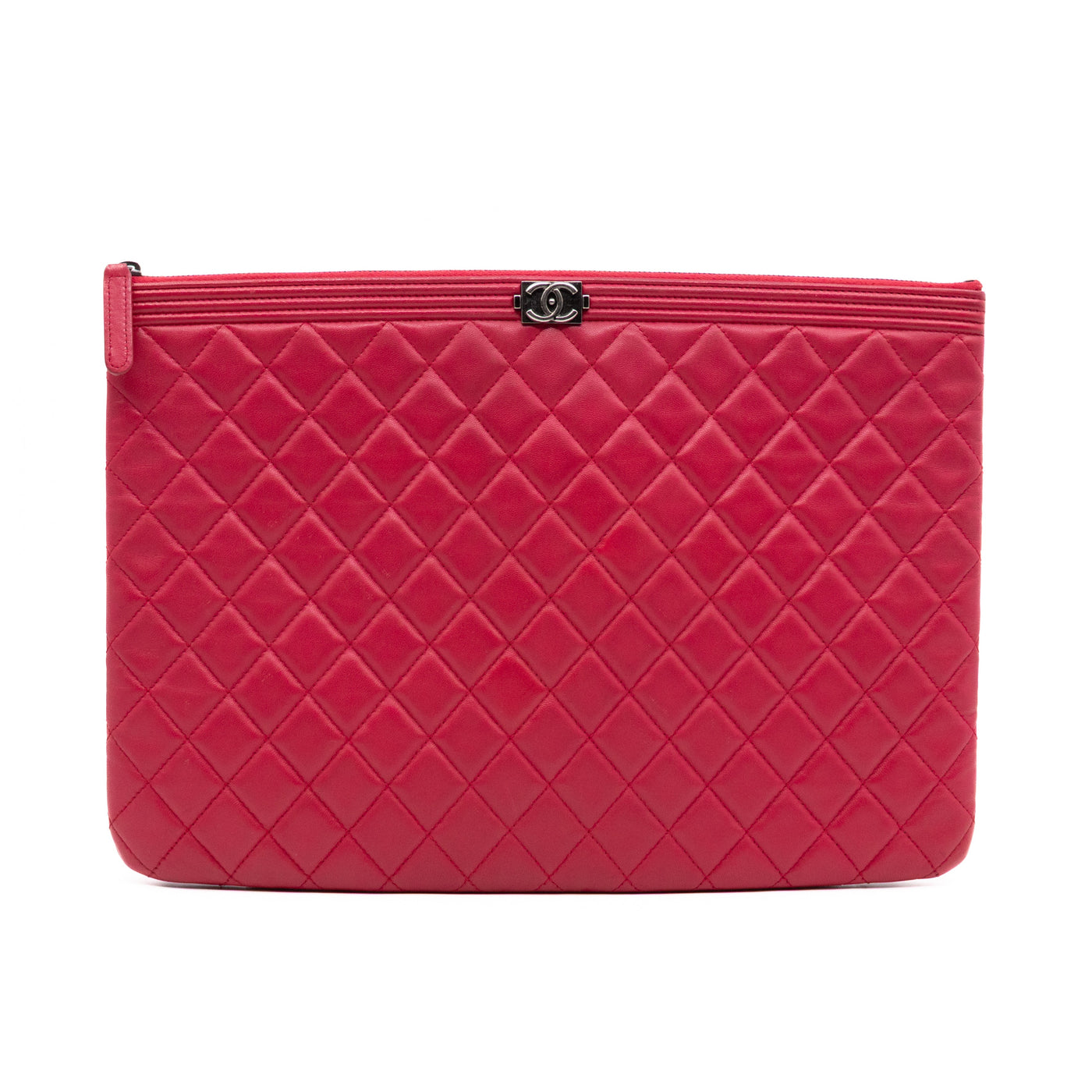 Boy O Case Clutch Large Pink Leather | Studio Nafay