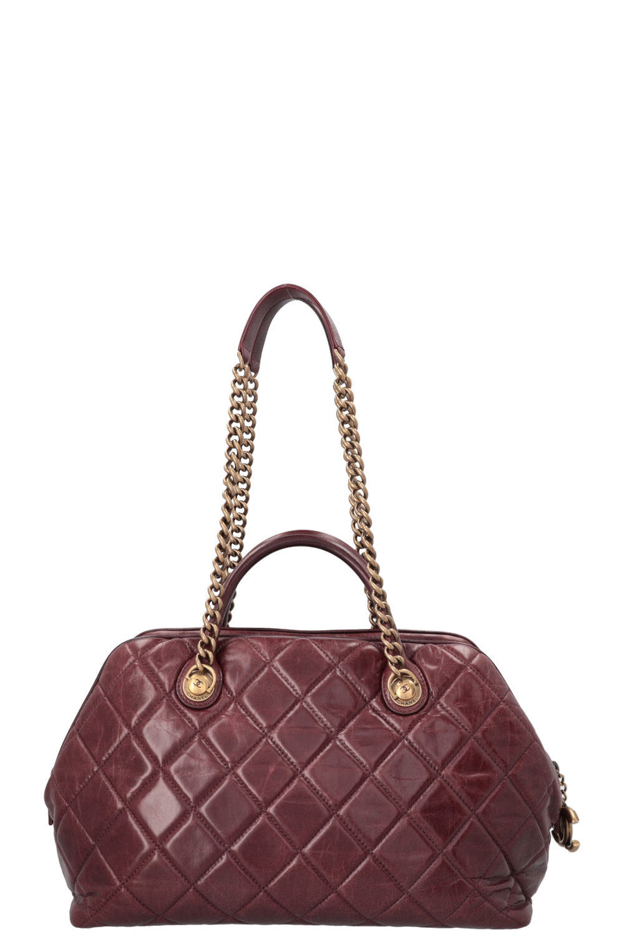 CHANEL Castle Rock Bowling Bag Leather Bordeaux | Studio Nafay