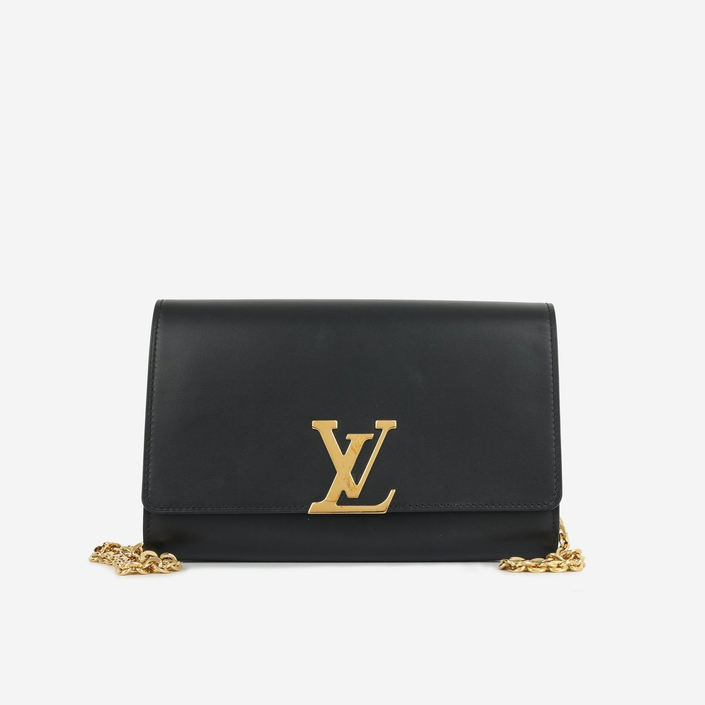 Louis Vuitton Louis Vuitton - Chain Louise Clutch - Black Calfskin GHW - Product Image 9