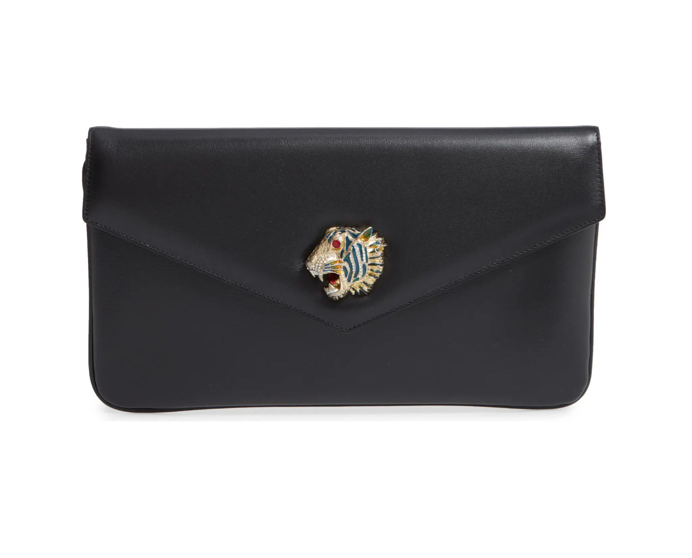 Gucci Rajah Leather Clutch in Black | Studio Nafay