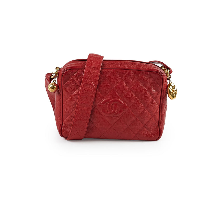 Chanel Camera Red Caviar Crossbody Bag - Series 2 | Studio Nafay