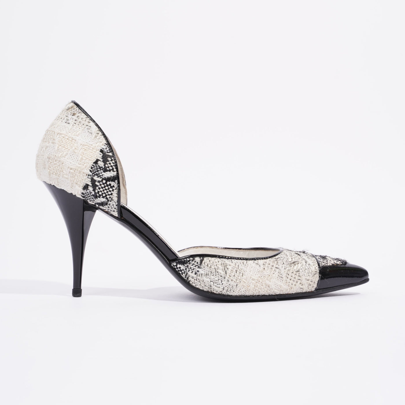 Chanel CC D'Orsay White Black Tweed EU 38.5 UK 5.5 - Product Image 2