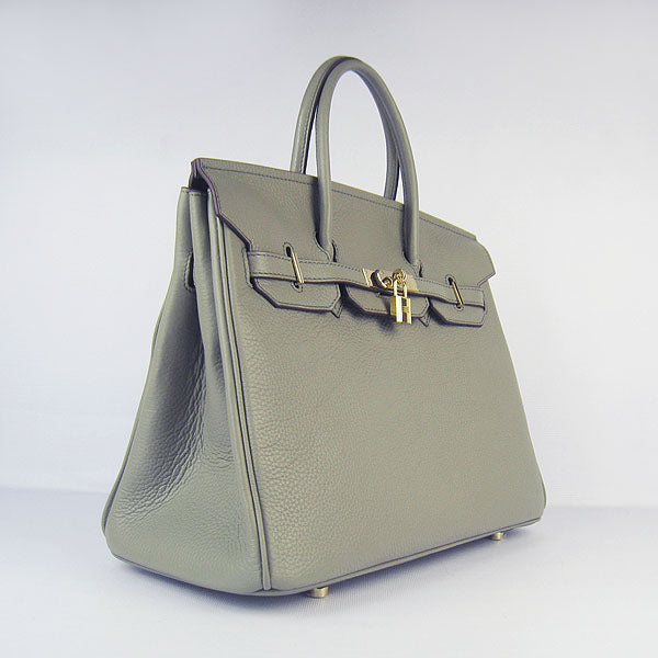 Hermes Birkin 30cm Togo Leather Handbags Dark Grey Golden - Product Image 2