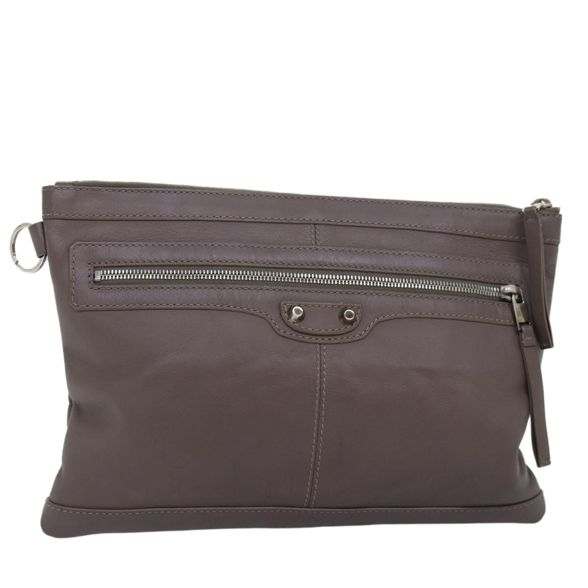 BALENCIAGA Clutch Bag Leather Gray 273022 Auth am6190 | Studio Nafay
