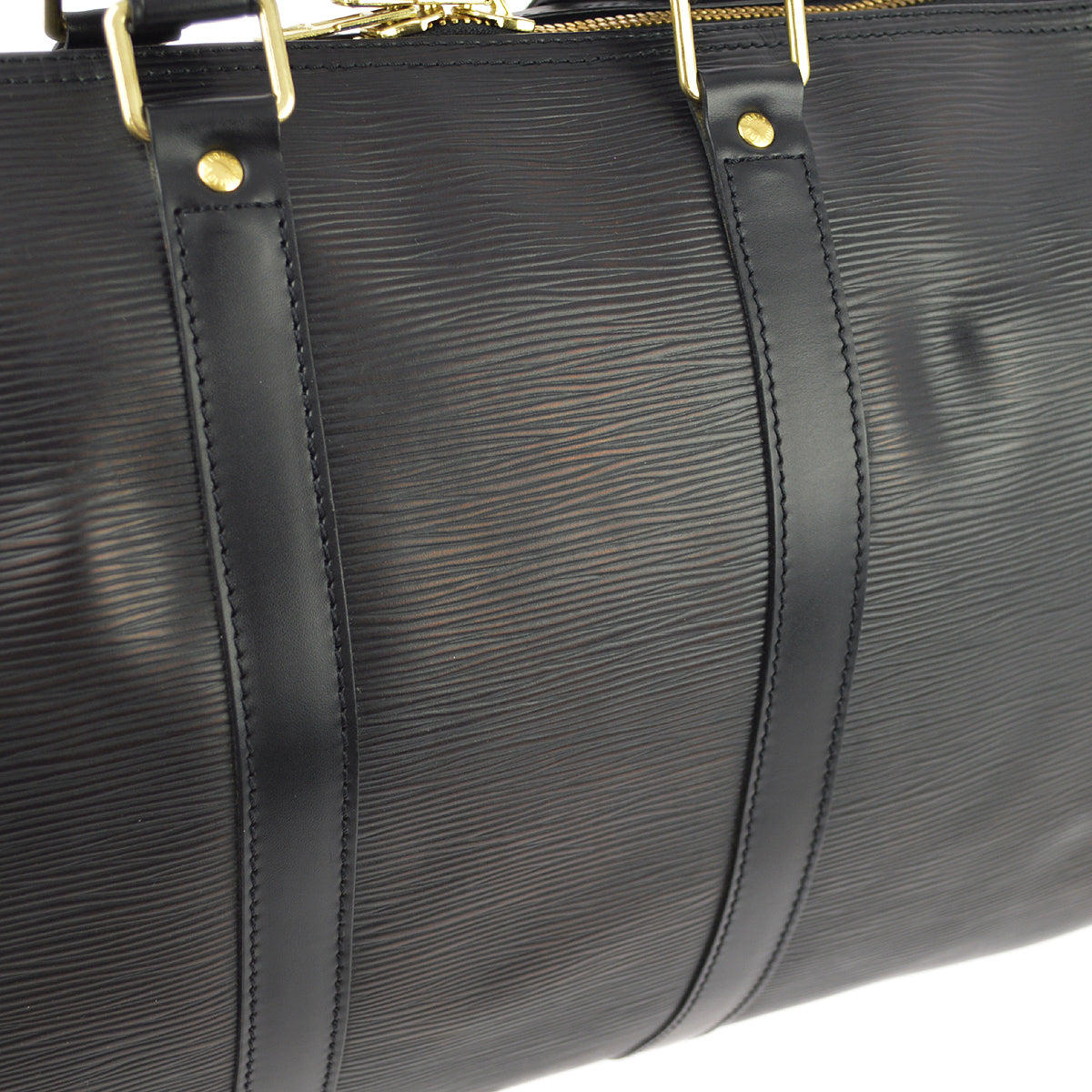 Louis Vuitton Black Epi Keepall 45 Travel Duffle Handbag