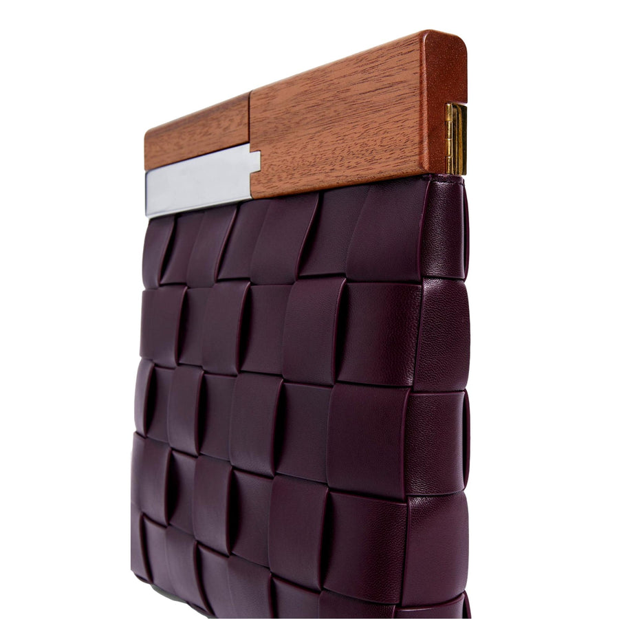 Bottega Veneta 'BV SNAP' Burgundy Mogano Grape Handbag | Studio Nafay