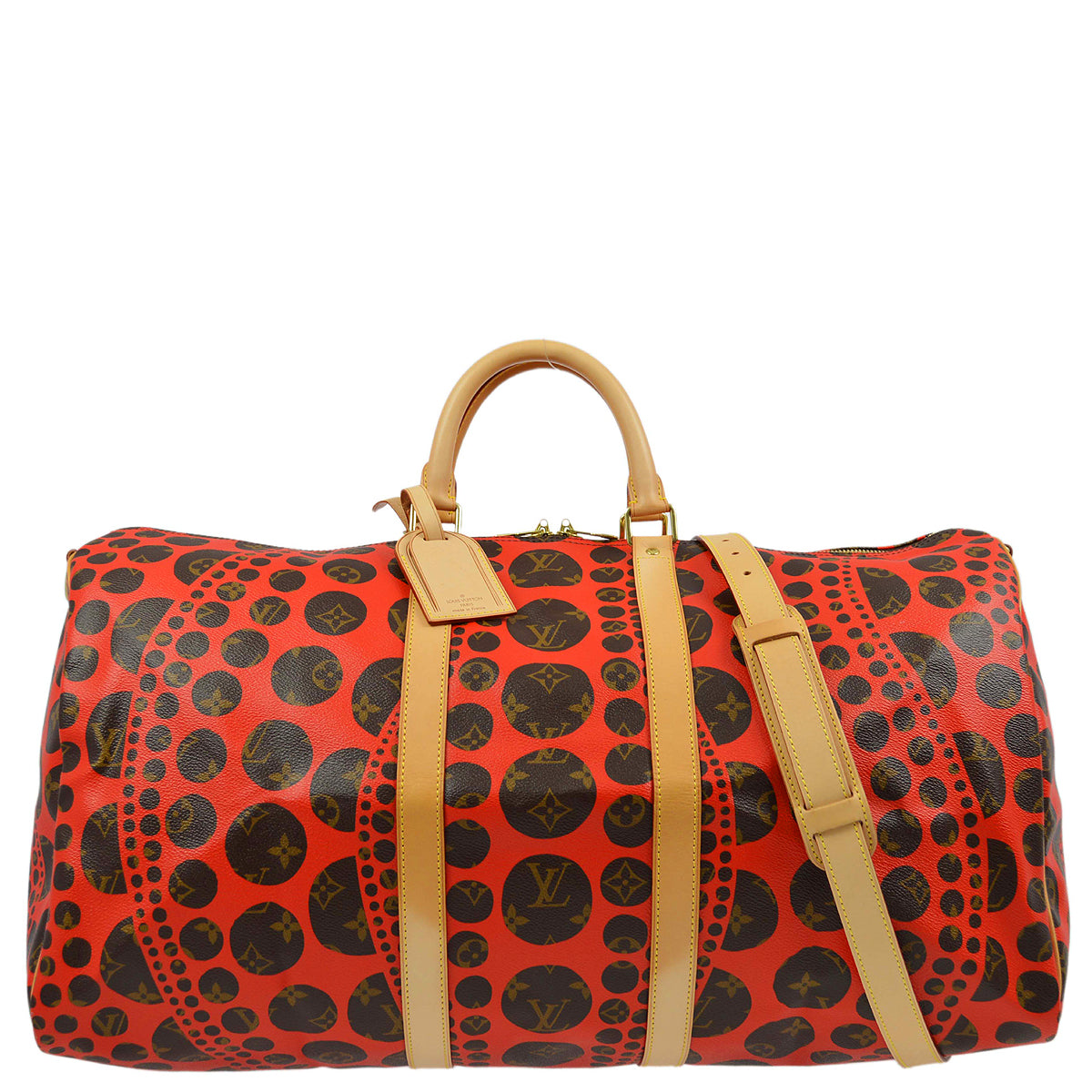 Louis Vuitton * x Kusama Yayoi Monogram Pumpkin Dot Keepall Bandouliere 55