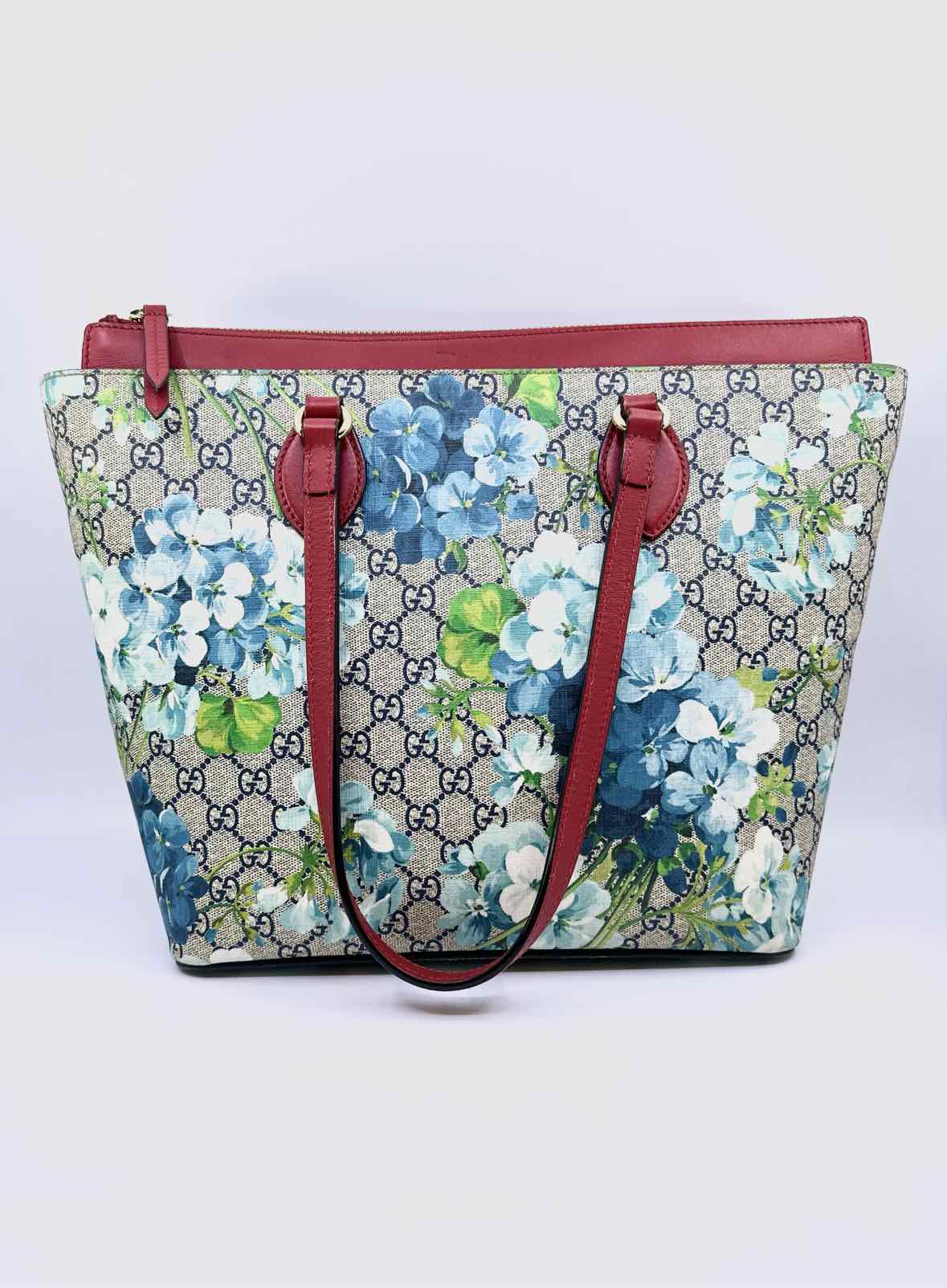 GUCCI Beige, Blue Coated canvas Floral Tote - Product Image 2