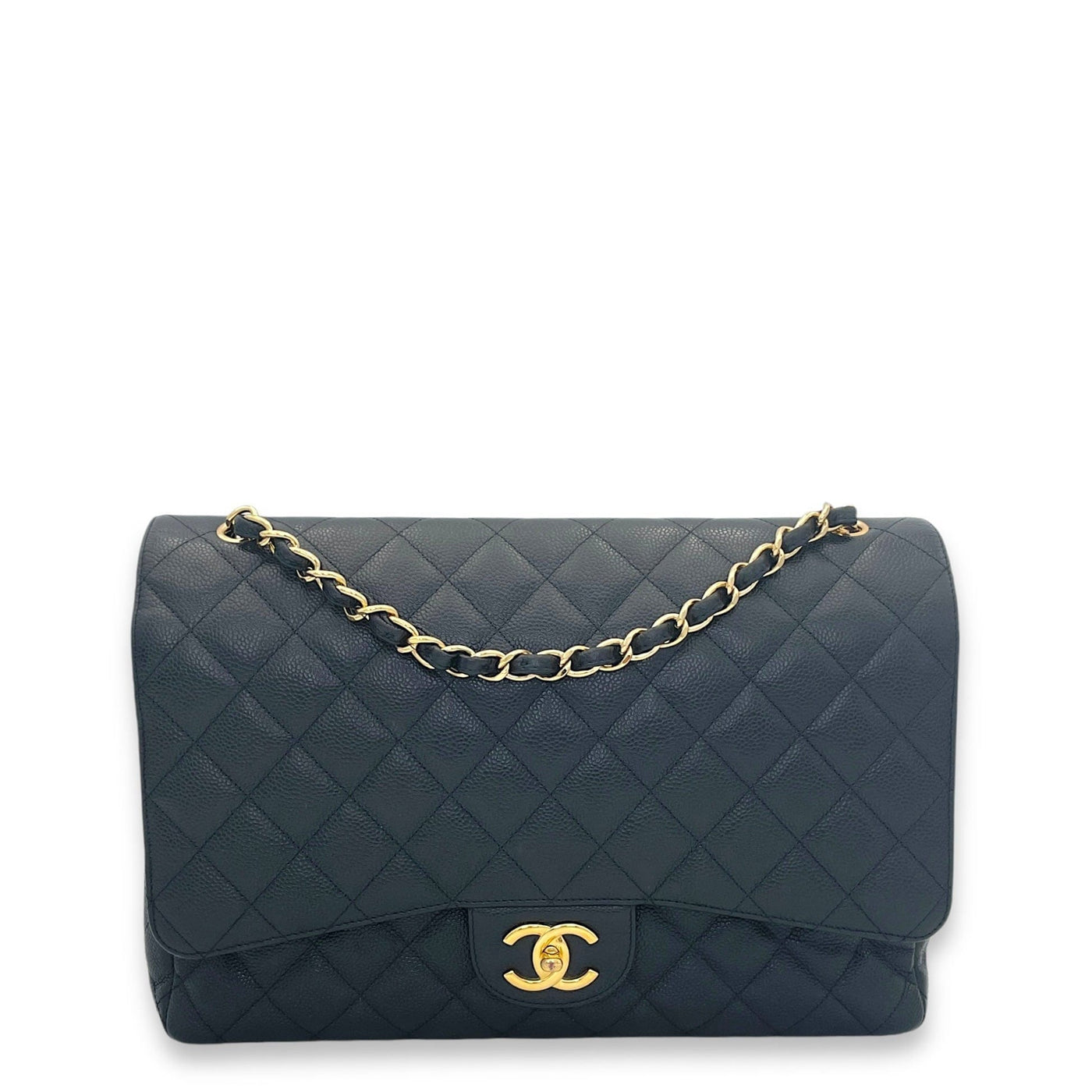 Chanel Classic Crossbody Bag Maxi Black in Caviar Leather, Gold hardware -001275AN | Studio Nafay