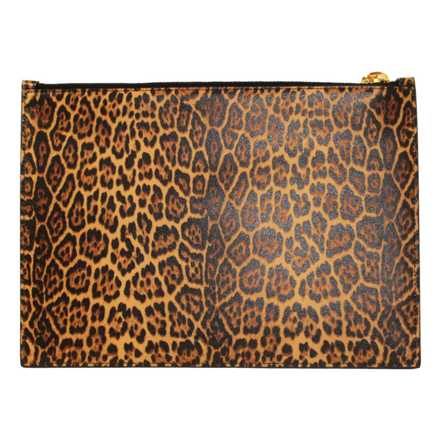 Saint Laurent Leopard Printed Calfskin Leather Medium Pouch | Studio Nafay