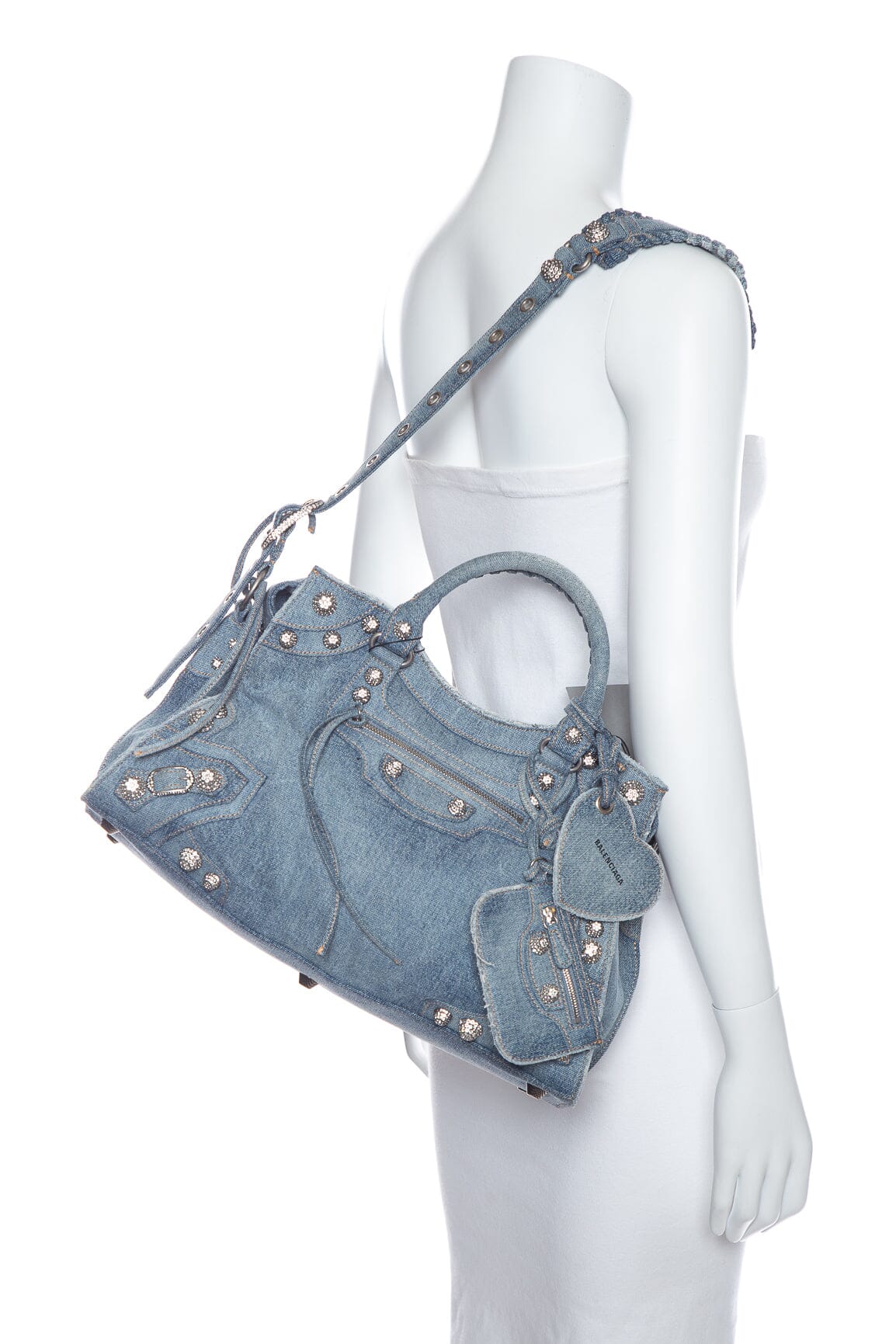 Balenciaga Denim Rhinestone City Shoulder Bag - Product Image 2
