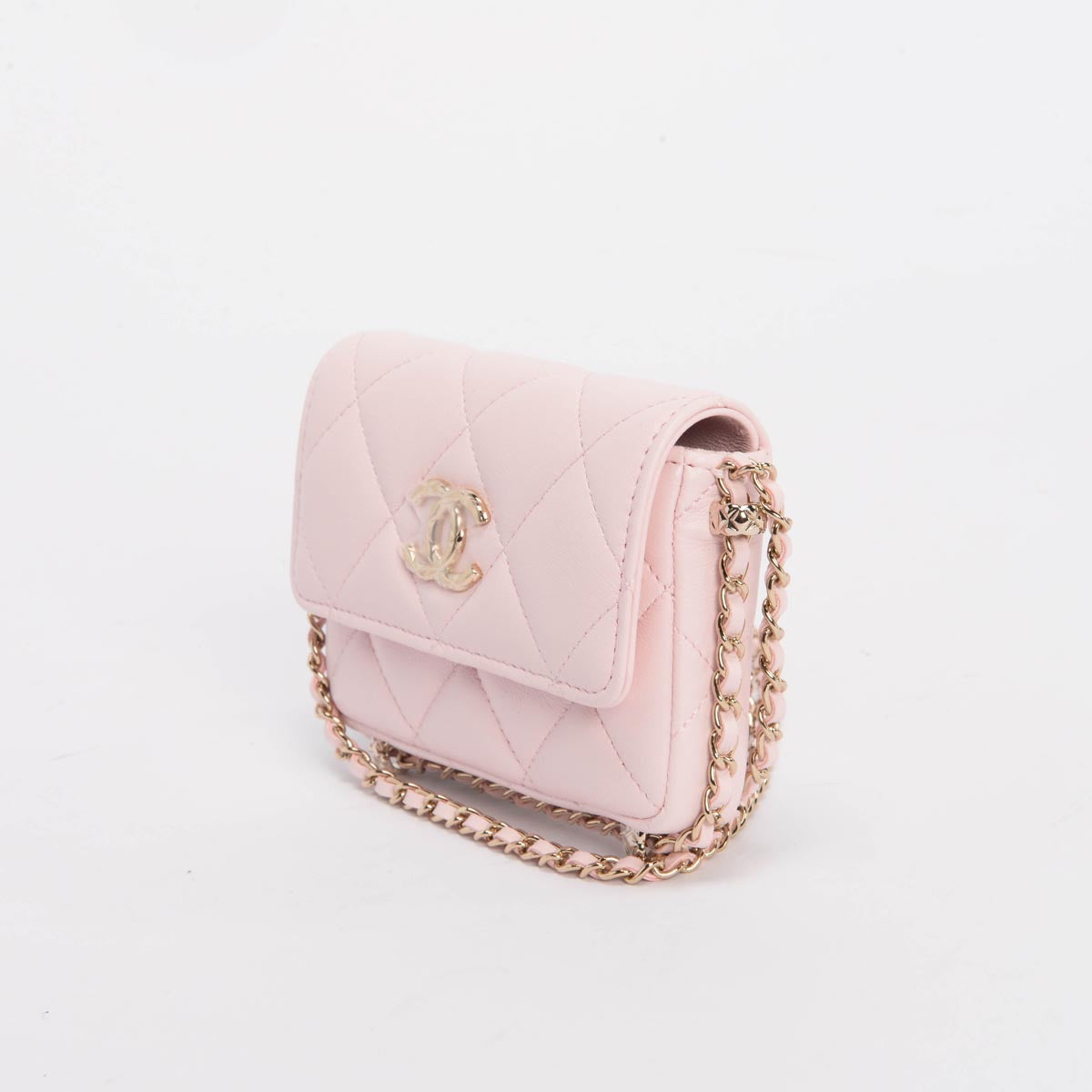 chl Light Pink Calfskin Clutch With Chain Wallet - Product Image 2