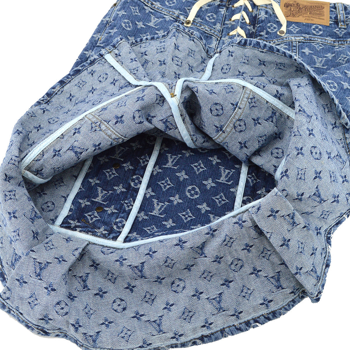 Louis Vuitton Monogram Denim Skirt #40 in Blue