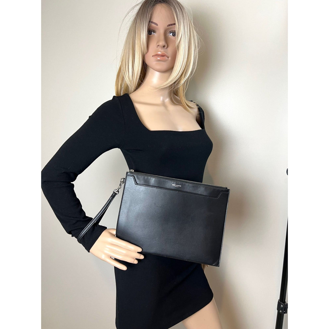 Saint Laurent Black Smooth Leather I-Pad Case Clutch - Product Image 6