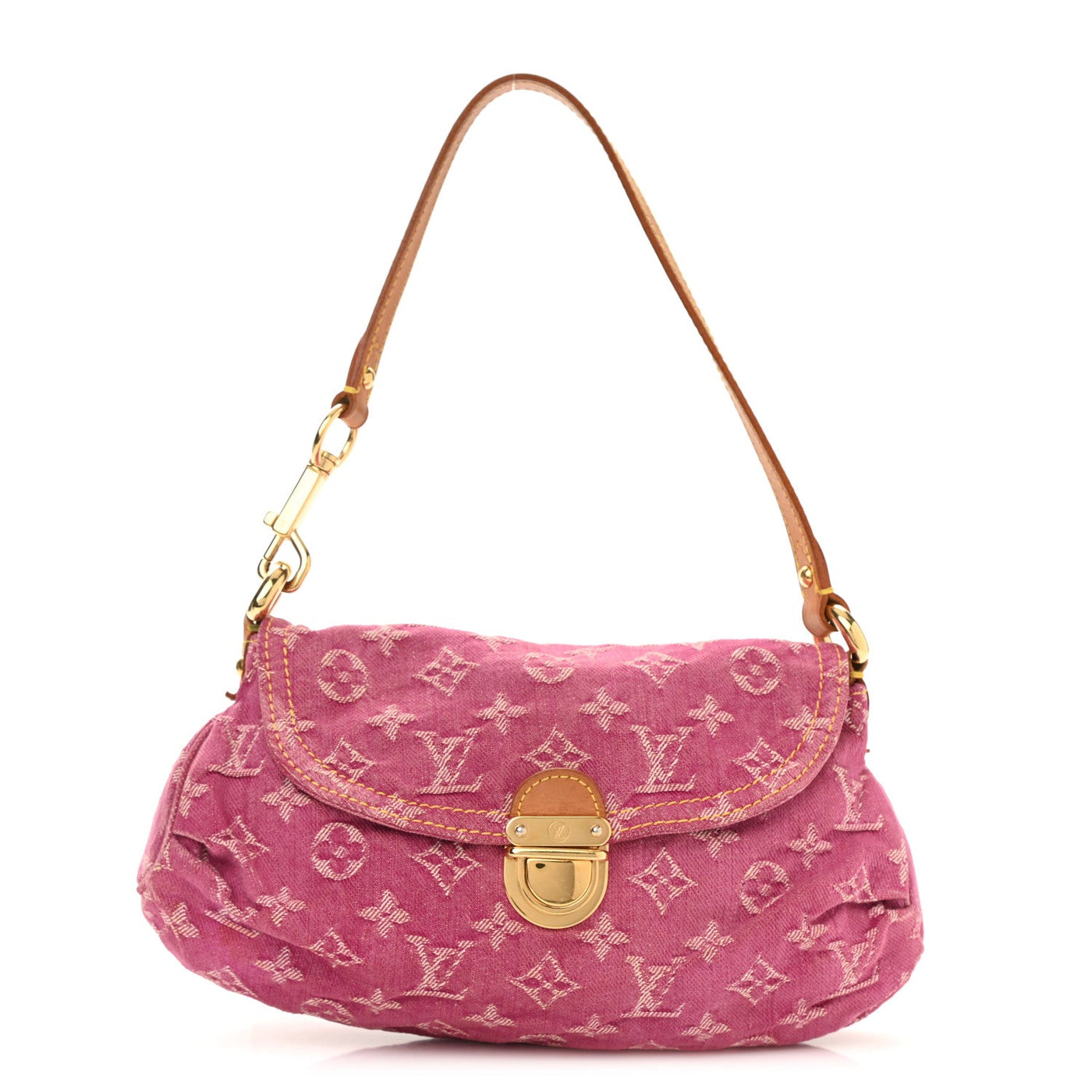 Louis Vuitton Pink Monogram Denim Mini Pleaty Handbag in Pink