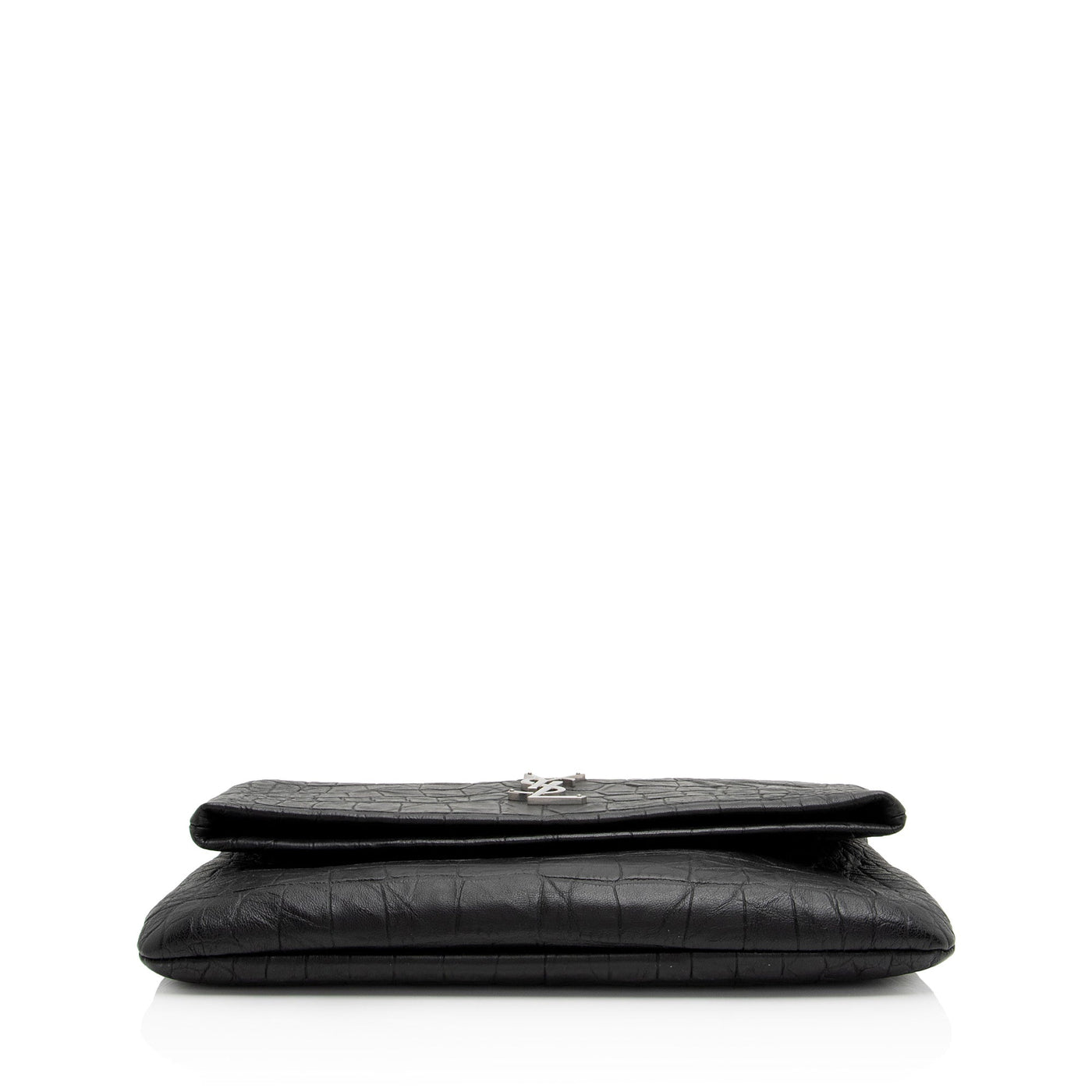 Saint Laurent Croc Embossed Leather West Hollywood Fold Over Clutch - Product Image 4