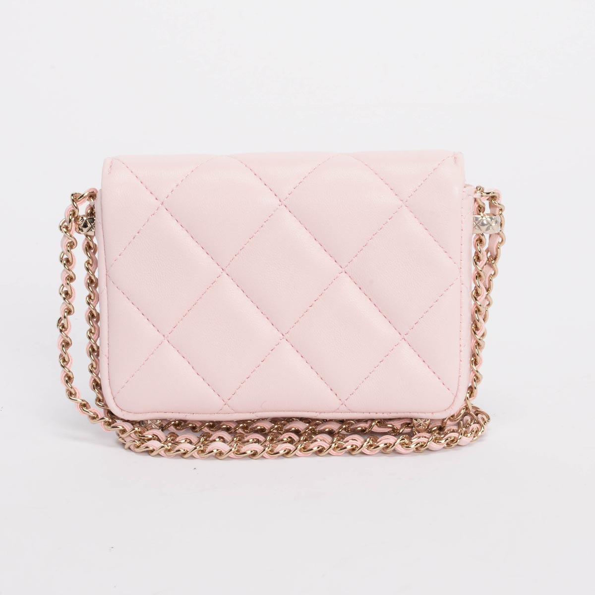 chl Light Pink Calfskin Clutch With Chain Wallet - Product Image 3