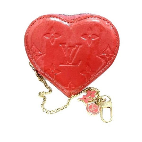 Louis Vuitton Vernis Porte Monnaie Coeur Coin Case Wallet in Rose Pop