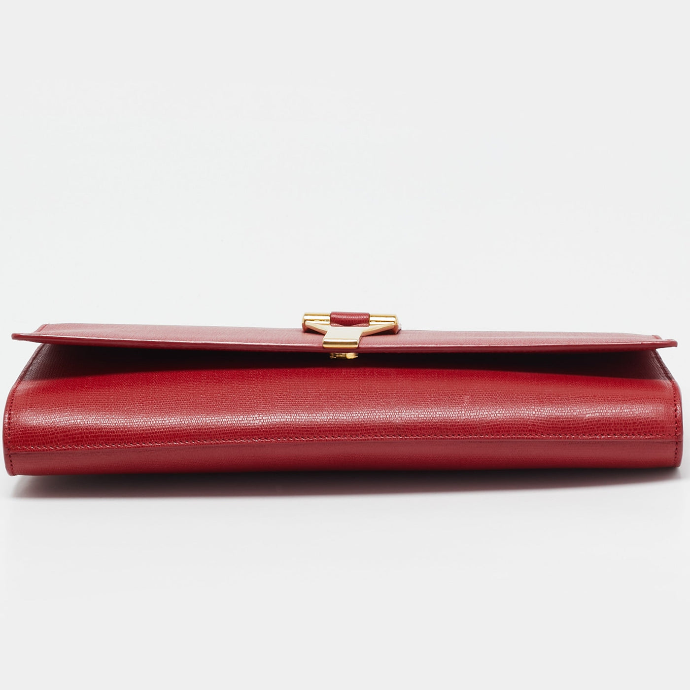 Saint Laurent Red Leather Ligne Y Clutch