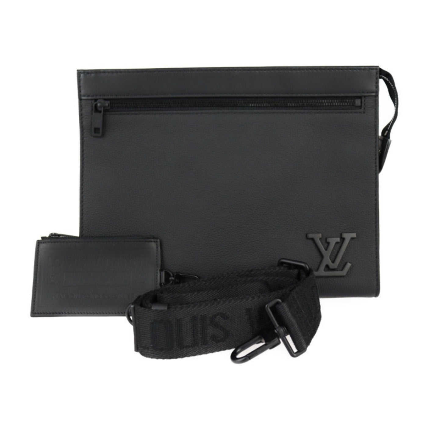 Louis Vuitton Leather Clutch Bag Handbag Shoulder Bag